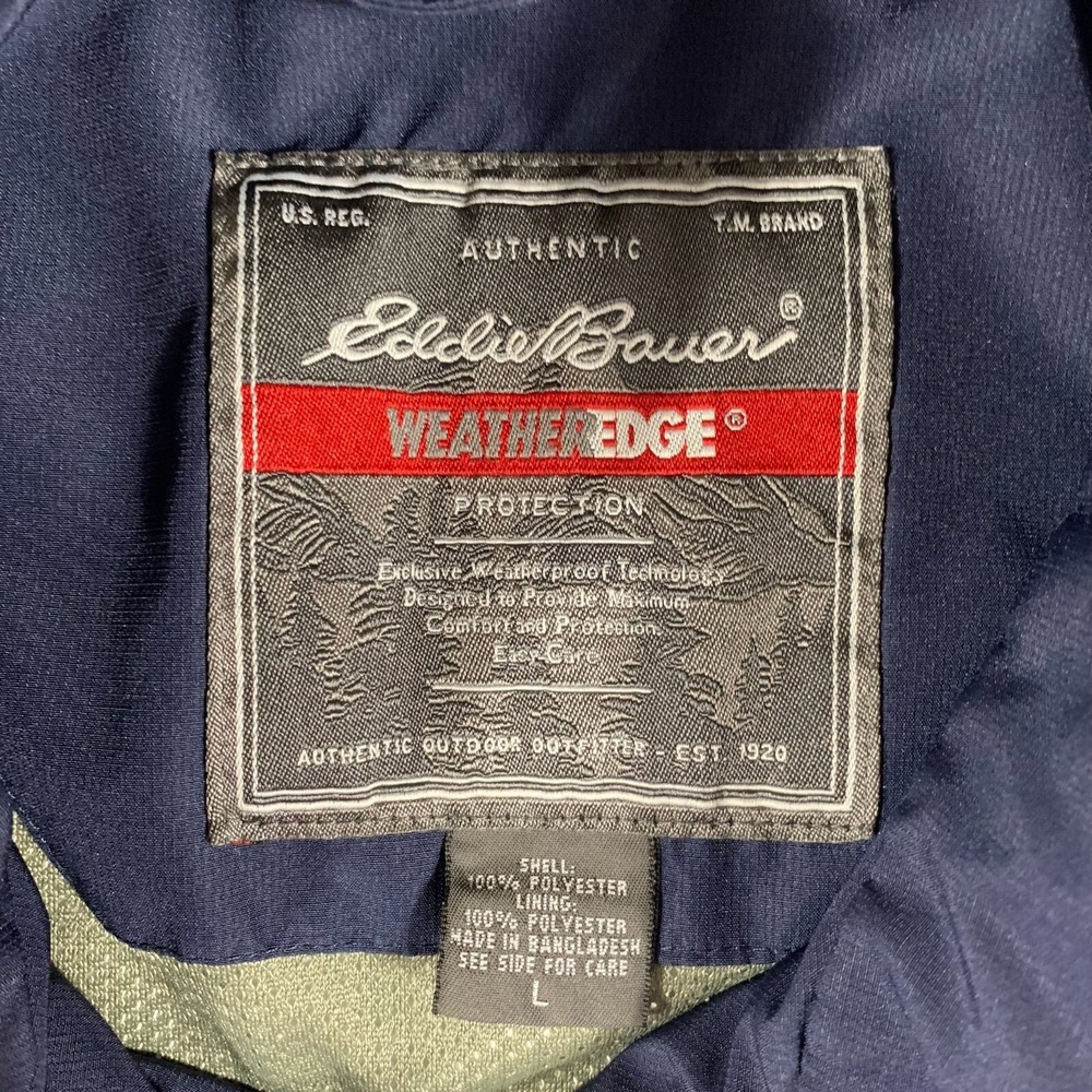 Eddie Bauer Jacket Mens Large L Blue Weatheredge Full Zip Pockets Chore Outdoors - Picture 5 of 16